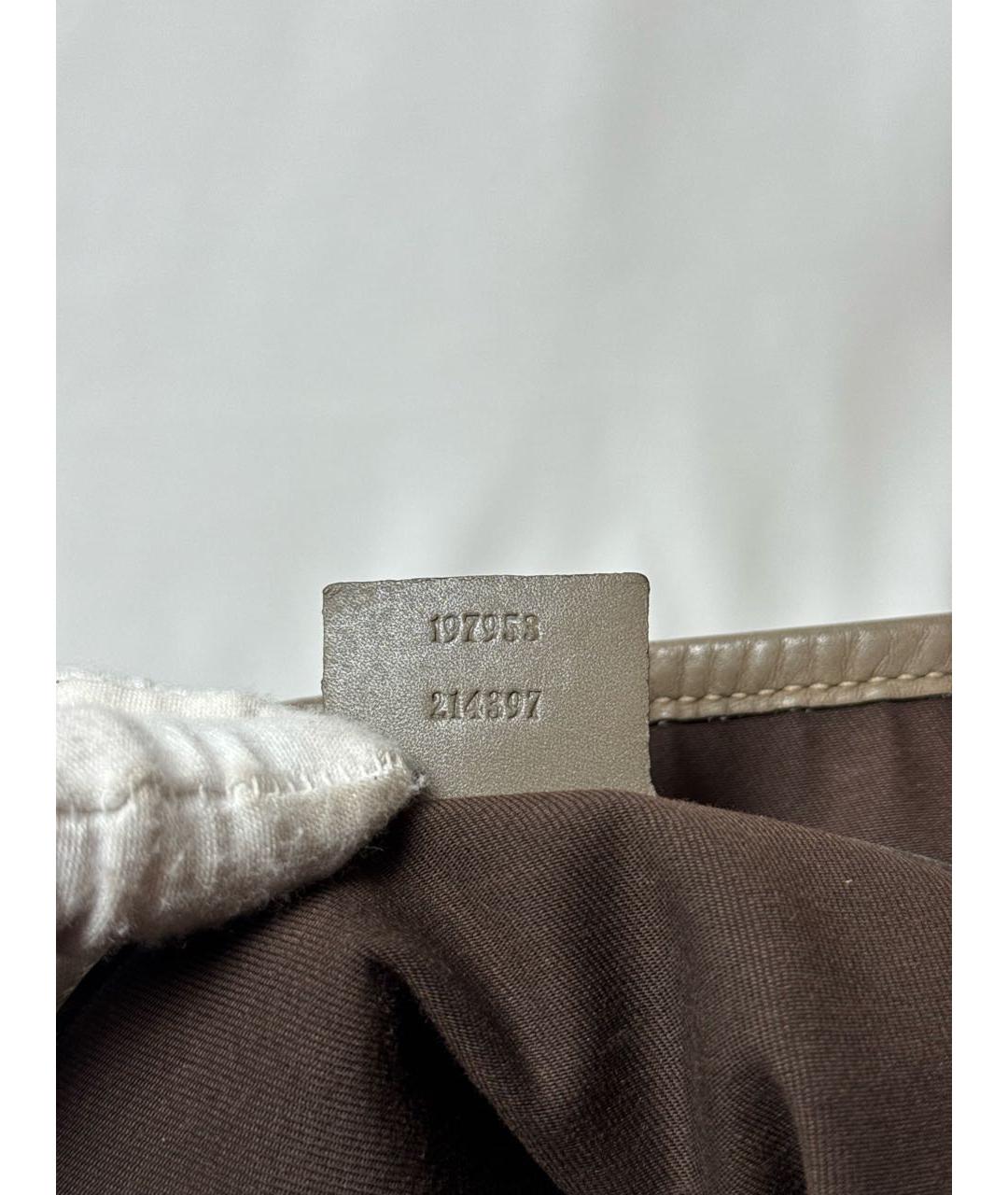 GUCCI Бежевая кожаная сумка с короткими ручками, фото 8