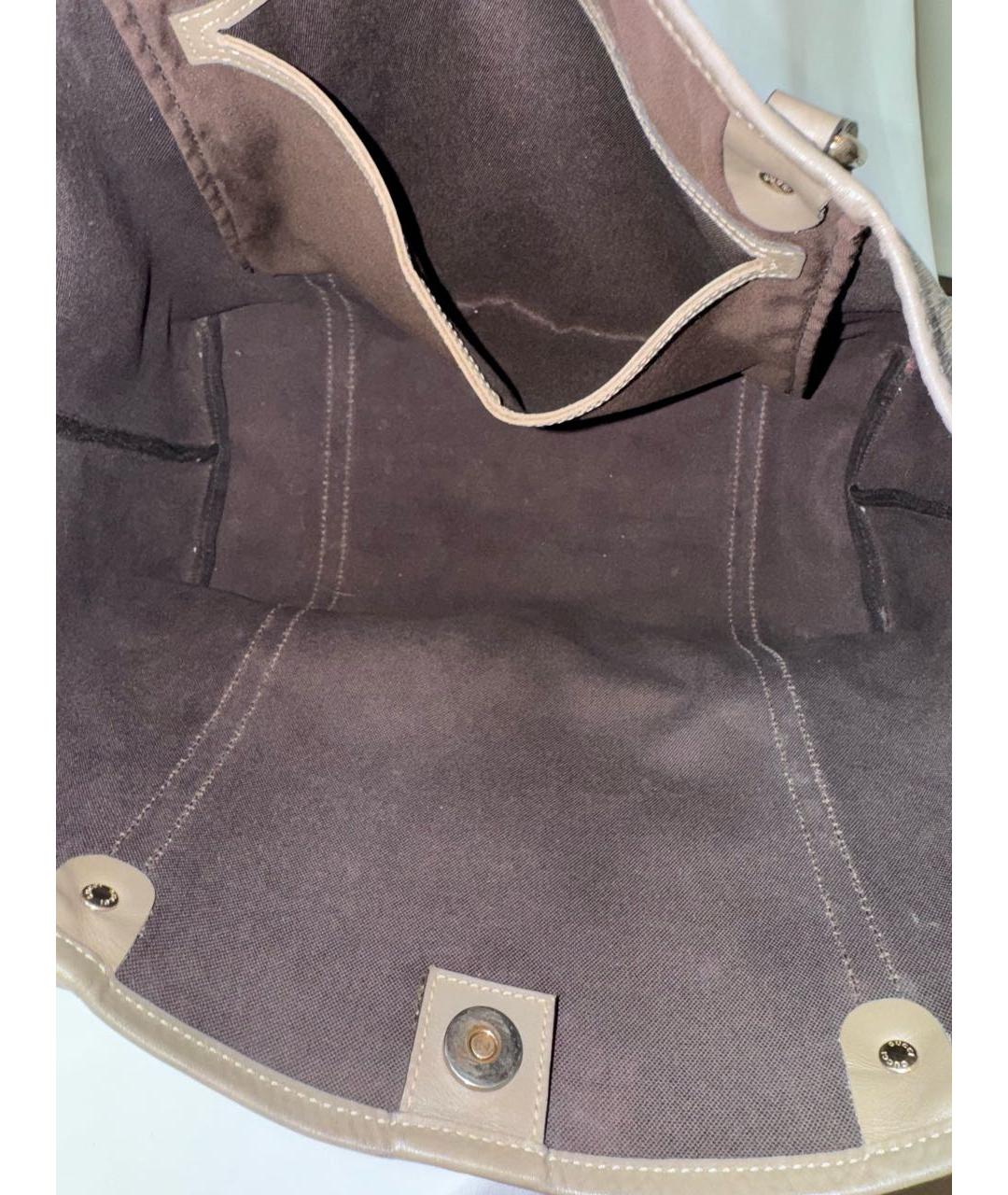 GUCCI Бежевая кожаная сумка с короткими ручками, фото 6