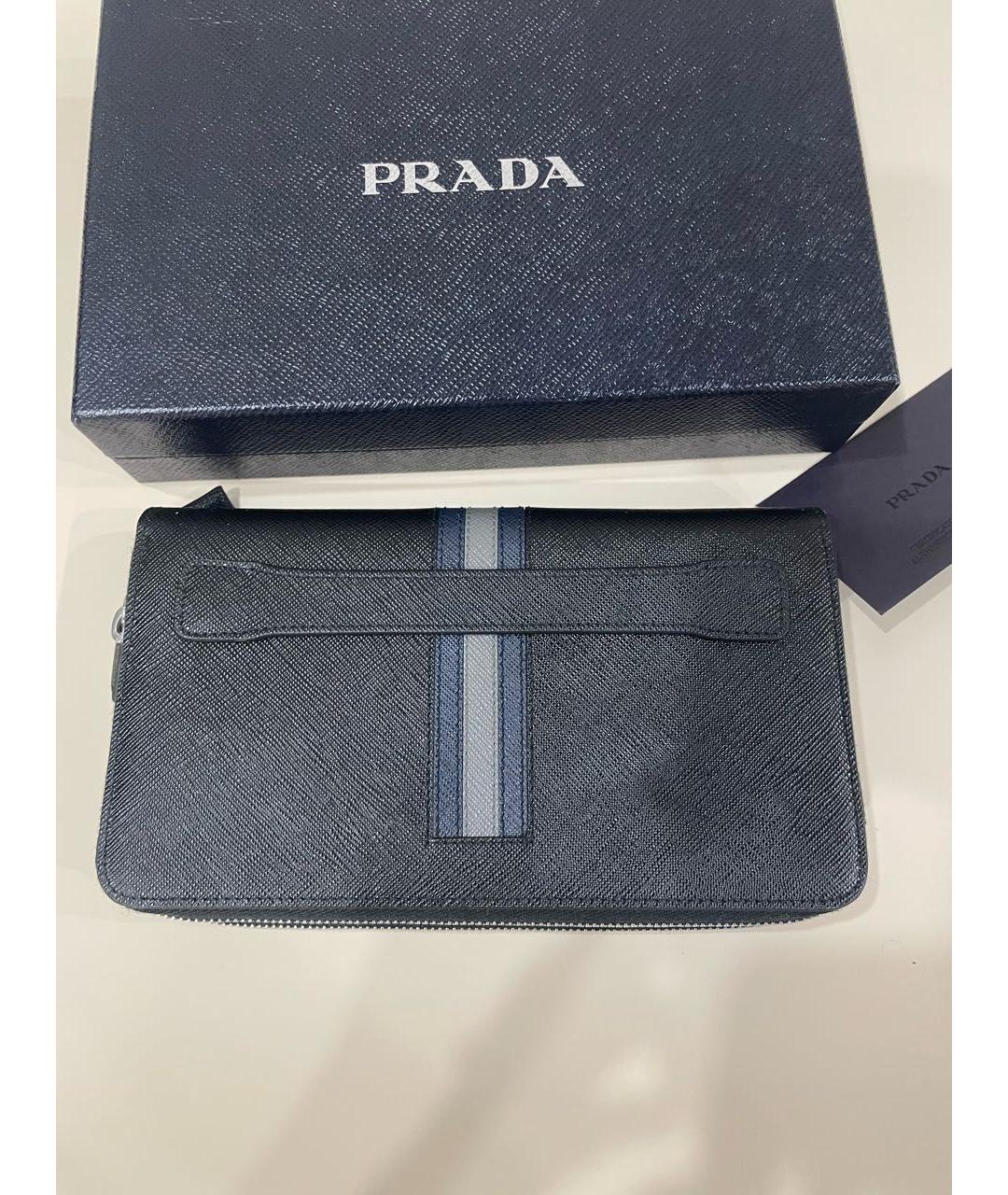 PRADA Черная кожаная барсетка, фото 3