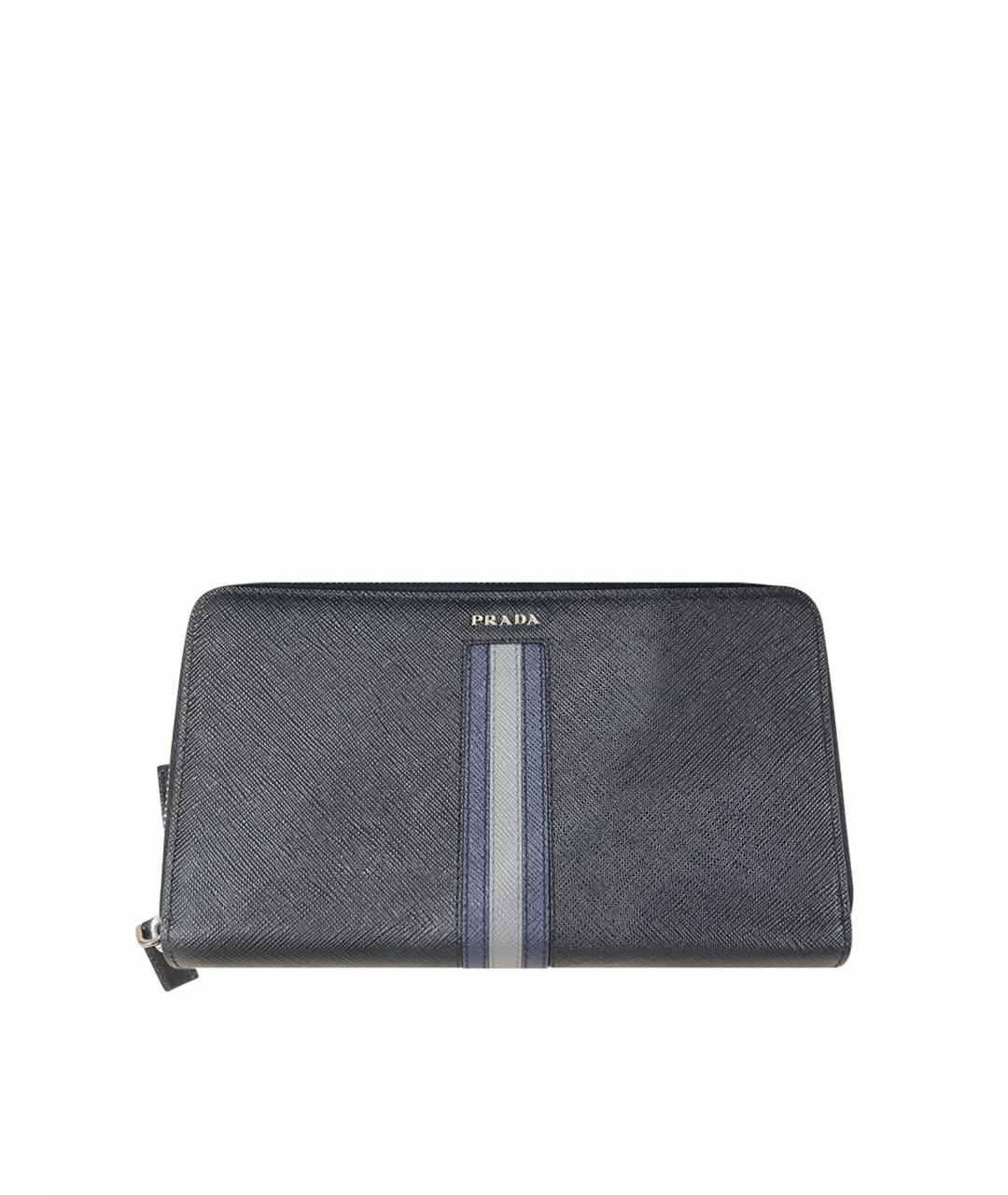 PRADA Черная кожаная барсетка, фото 1