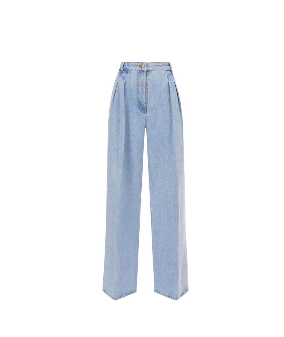 NINA RICCI Голубые хлопковые прямые джинсы, фото 1