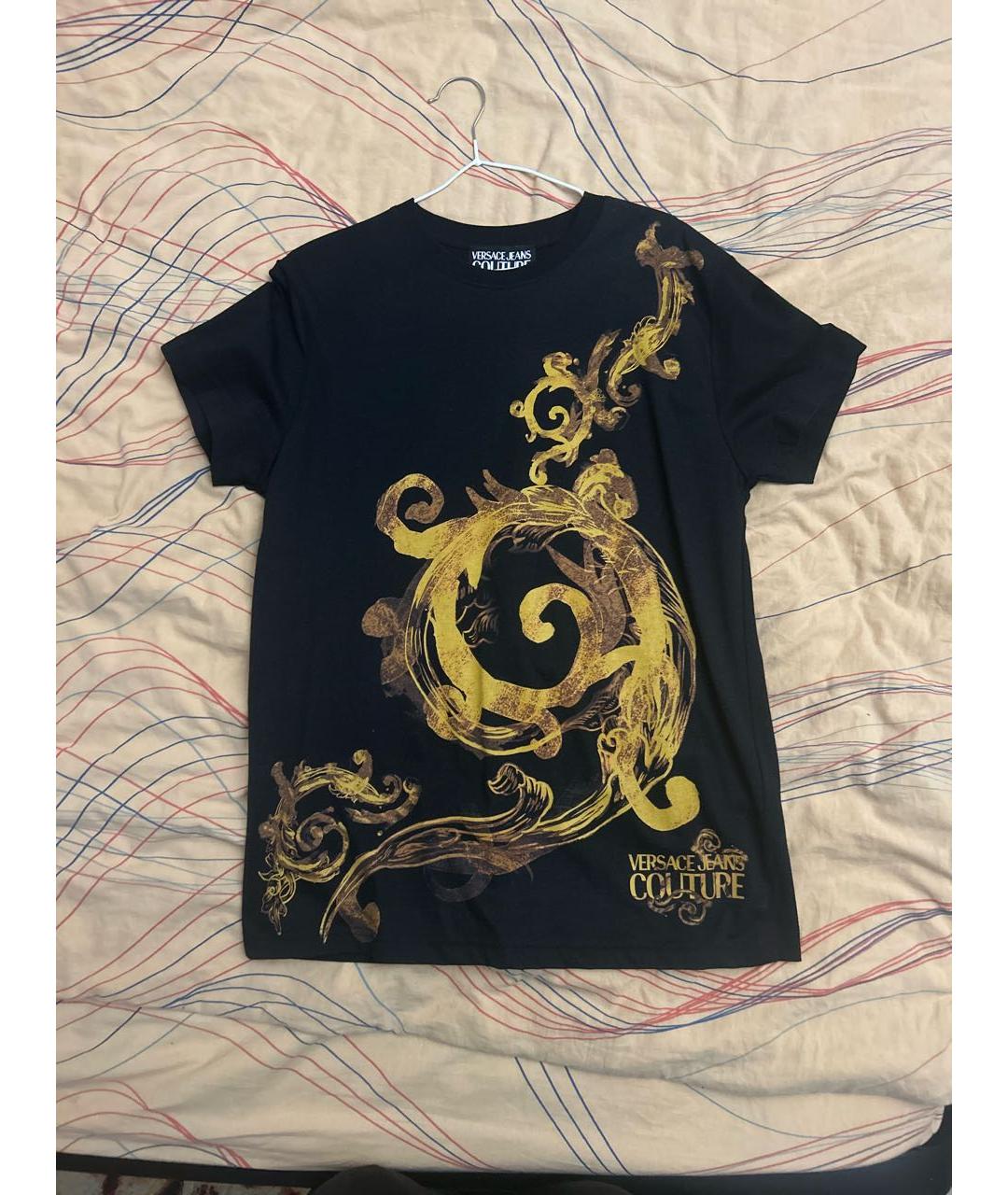 VERSACE JEANS COUTURE Черная хлопковая футболка, фото 5