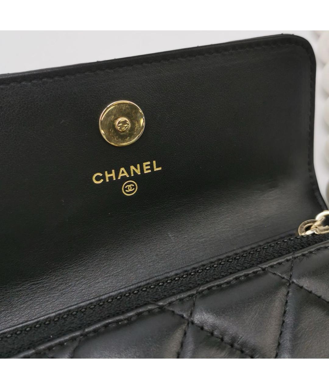 CHANEL Черная кожаная сумка через плечо, фото 7