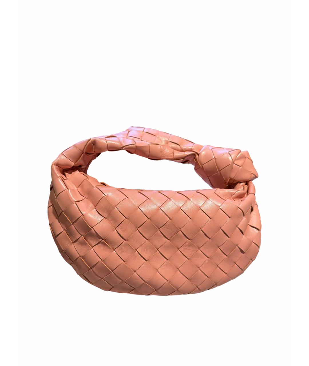 BOTTEGA VENETA Коралловая кожаная сумка с короткими ручками, фото 1