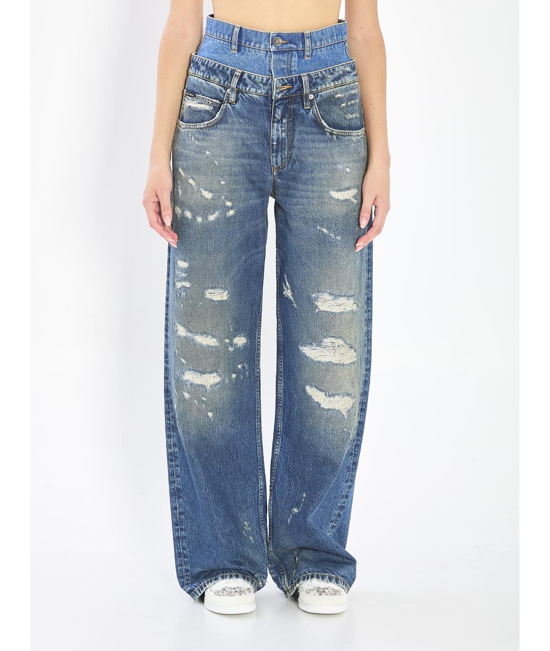 DOLCE&GABBANA Синие прямые джинсы, фото 5