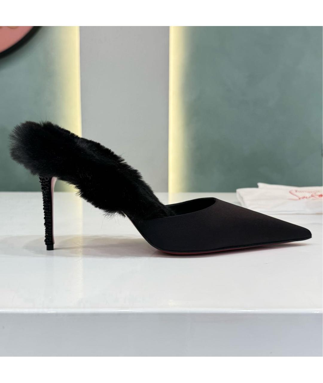 CHRISTIAN LOUBOUTIN Черные замшевые мюли, фото 9