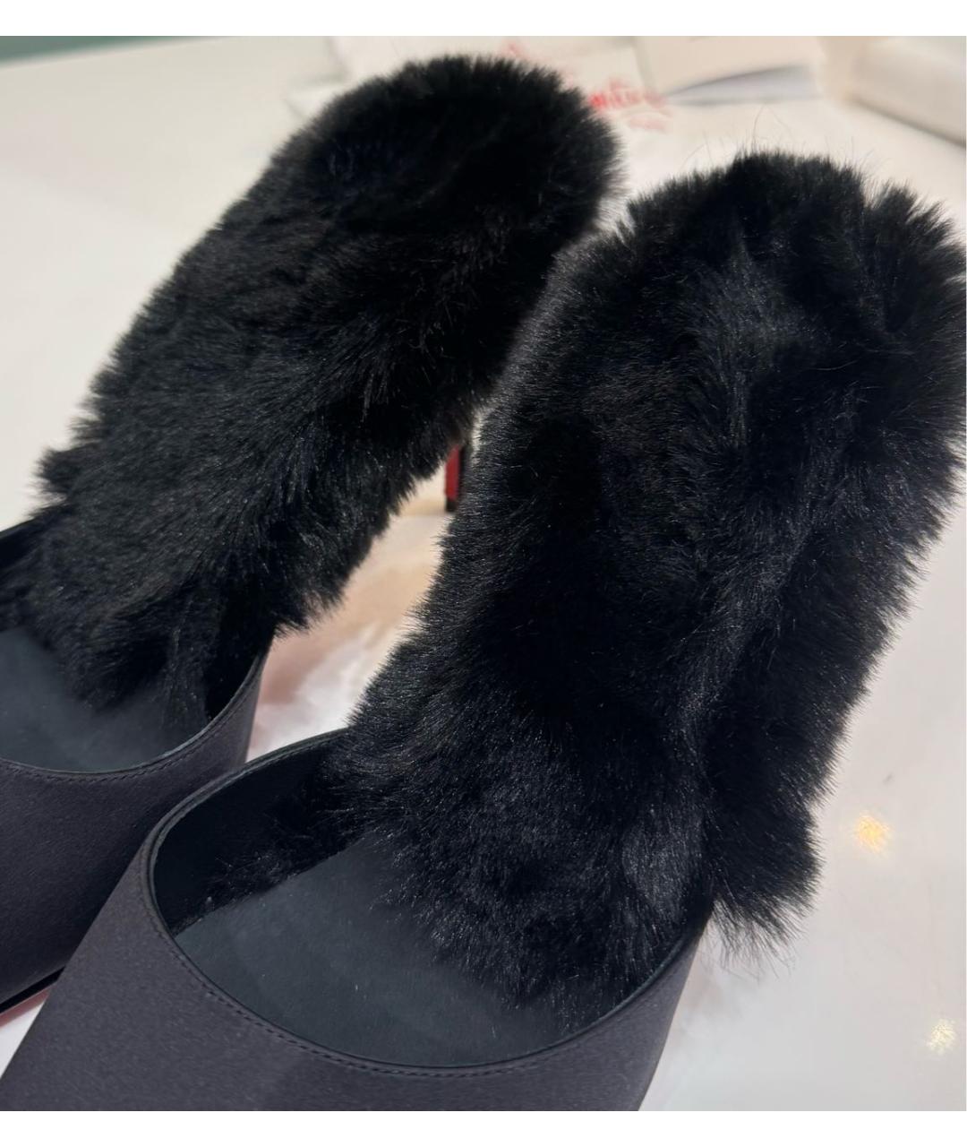 CHRISTIAN LOUBOUTIN Черные замшевые мюли, фото 5