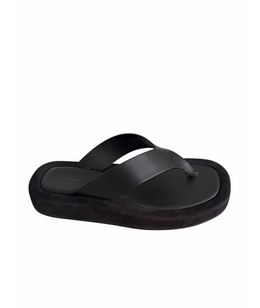 THE ROW Черные кожаные сандалии, фото 1