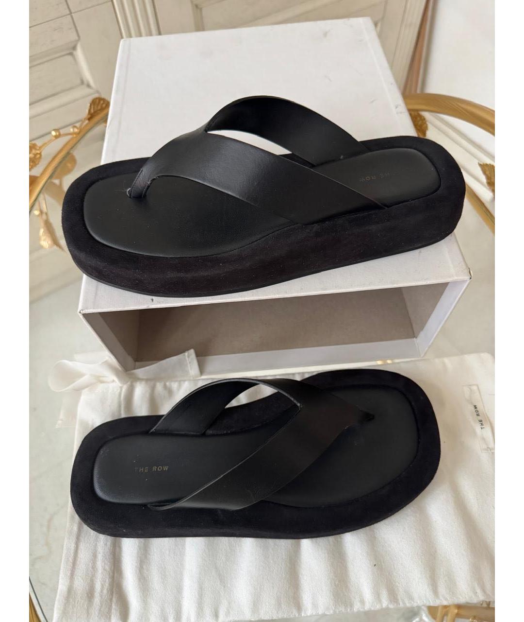THE ROW Черные кожаные сандалии, фото 7