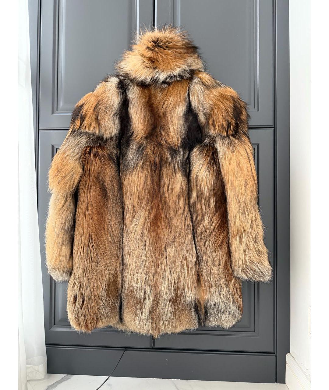 SAINT LAURENT Бежевая меховая шуба, фото 2