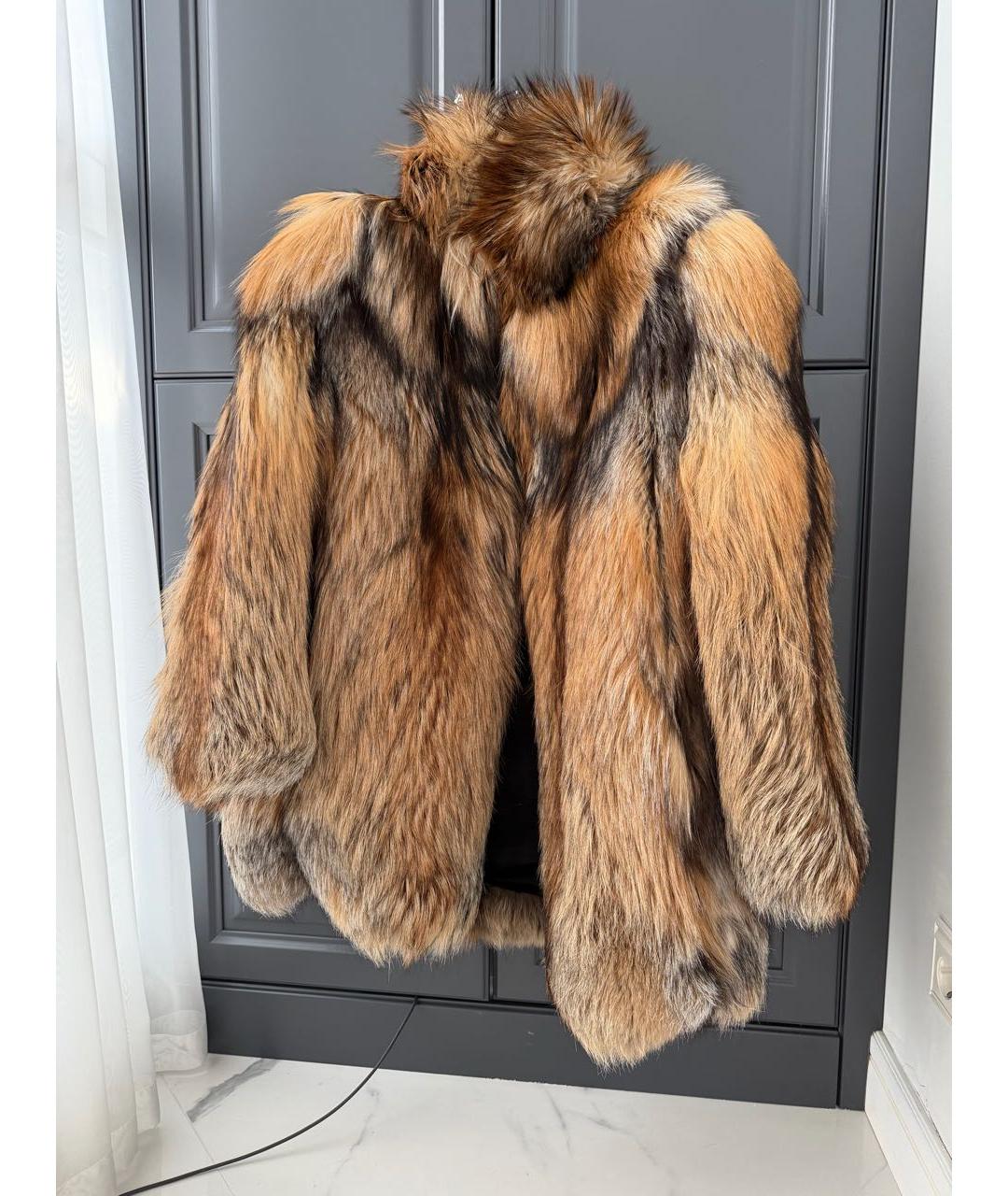 SAINT LAURENT Бежевая меховая шуба, фото 6