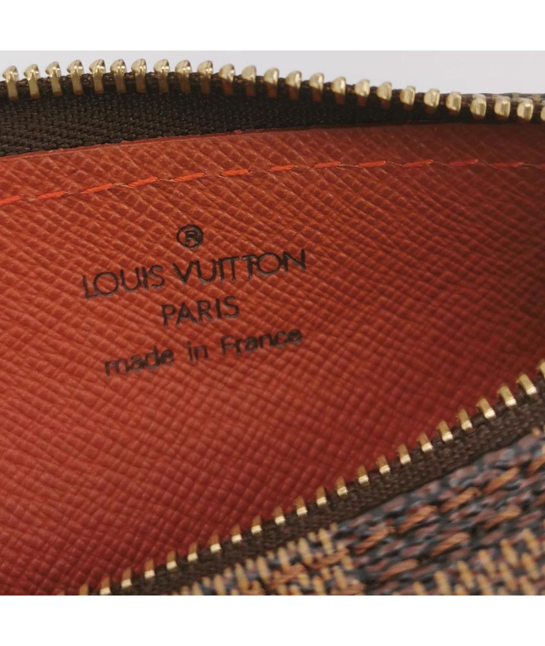 LOUIS VUITTON Коричневая кожаная сумка с короткими ручками, фото 7