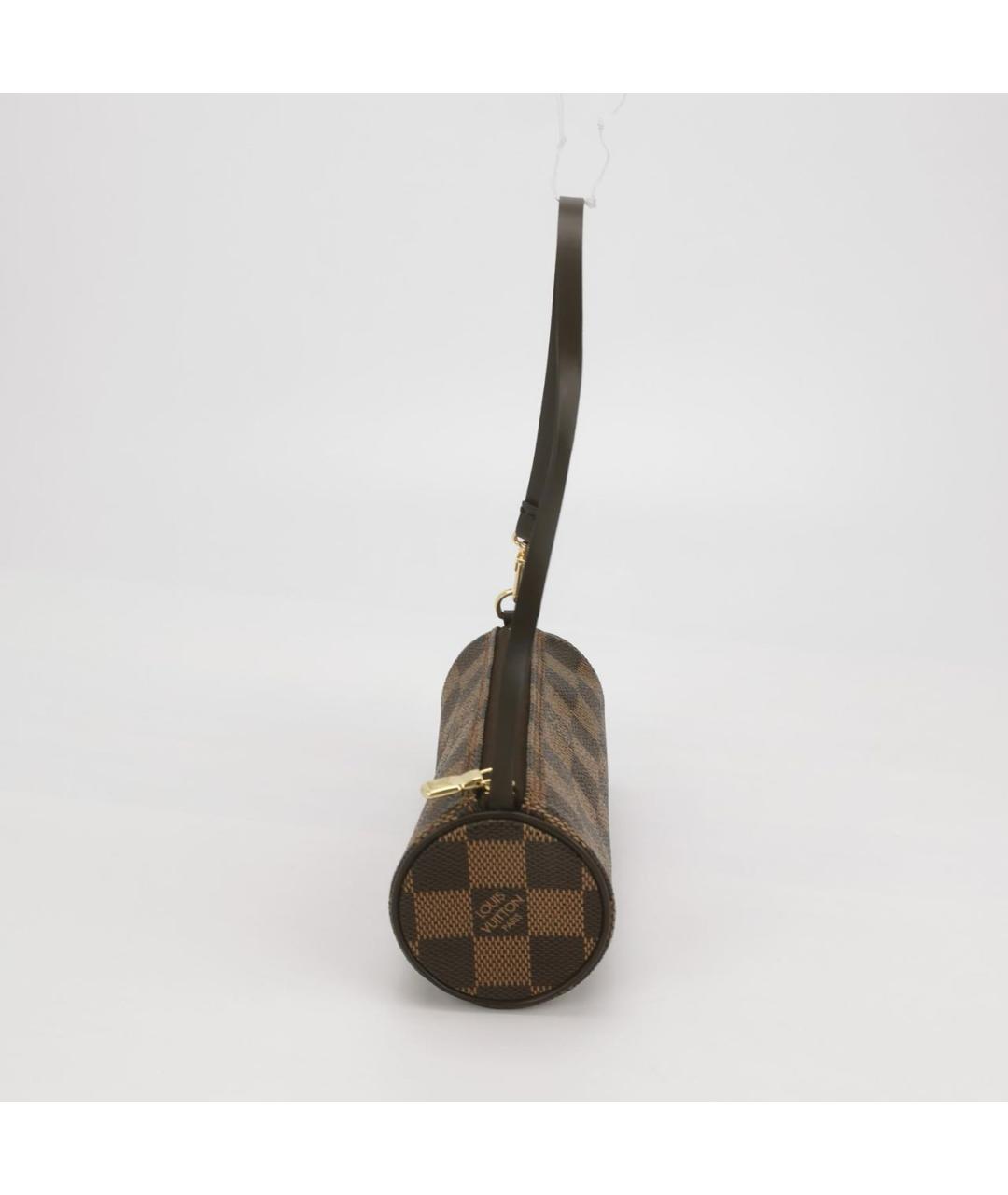 LOUIS VUITTON Коричневая кожаная сумка с короткими ручками, фото 3