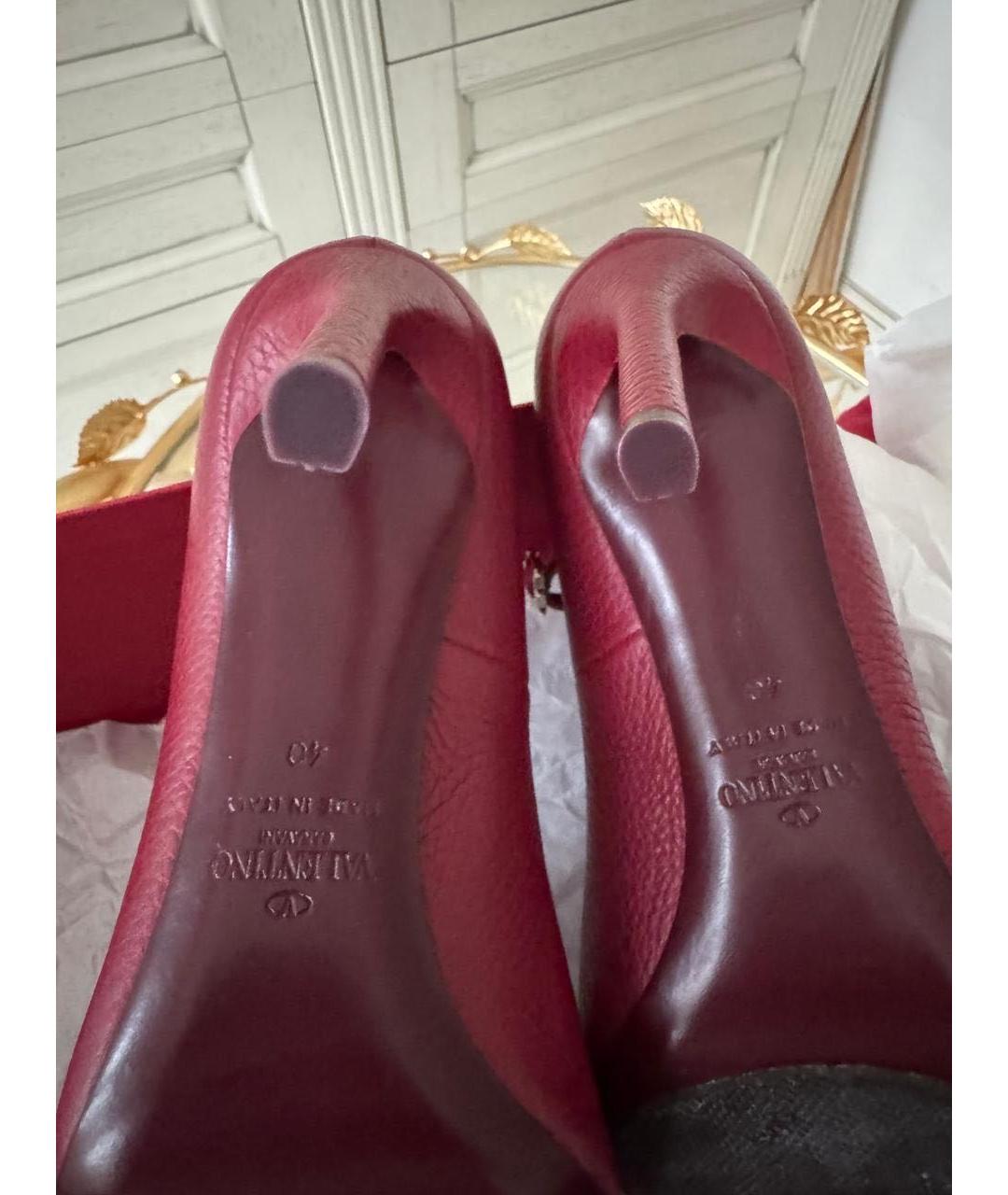 RED VALENTINO Бордовые кожаные туфли, фото 5