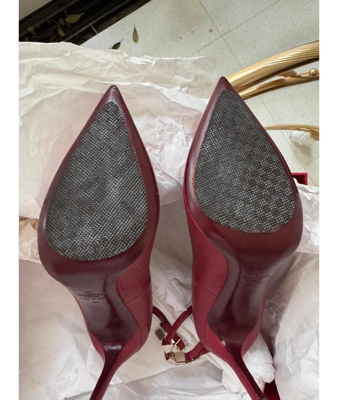 RED VALENTINO Бордовые кожаные туфли, фото 7