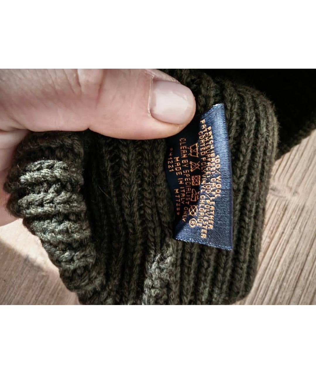 LOUIS VUITTON Хаки шерстяная шапка, фото 4