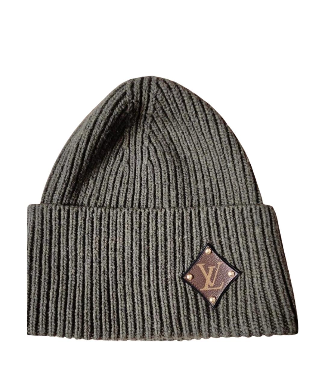 LOUIS VUITTON Хаки шерстяная шапка, фото 1