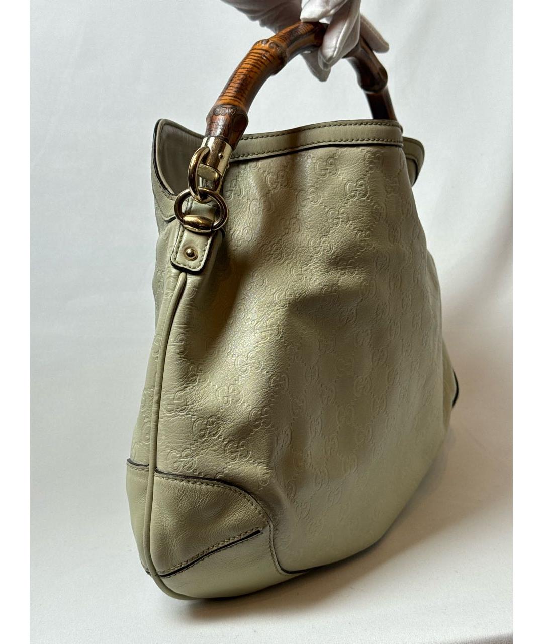 GUCCI Бежевая кожаная сумка через плечо, фото 3