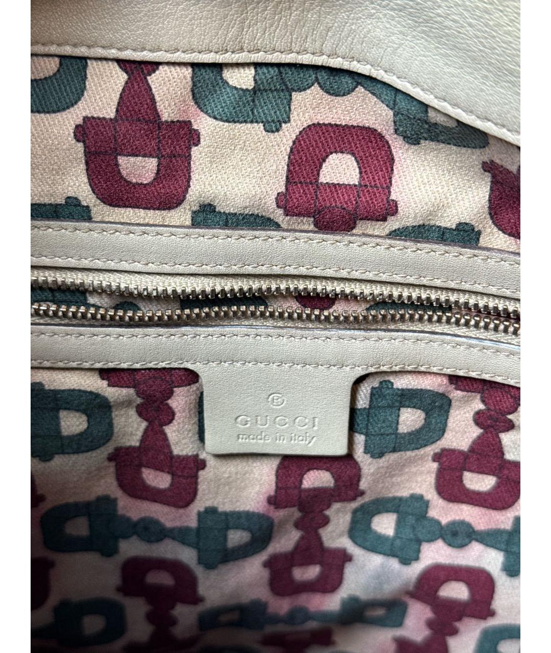 GUCCI Бежевая кожаная сумка через плечо, фото 6
