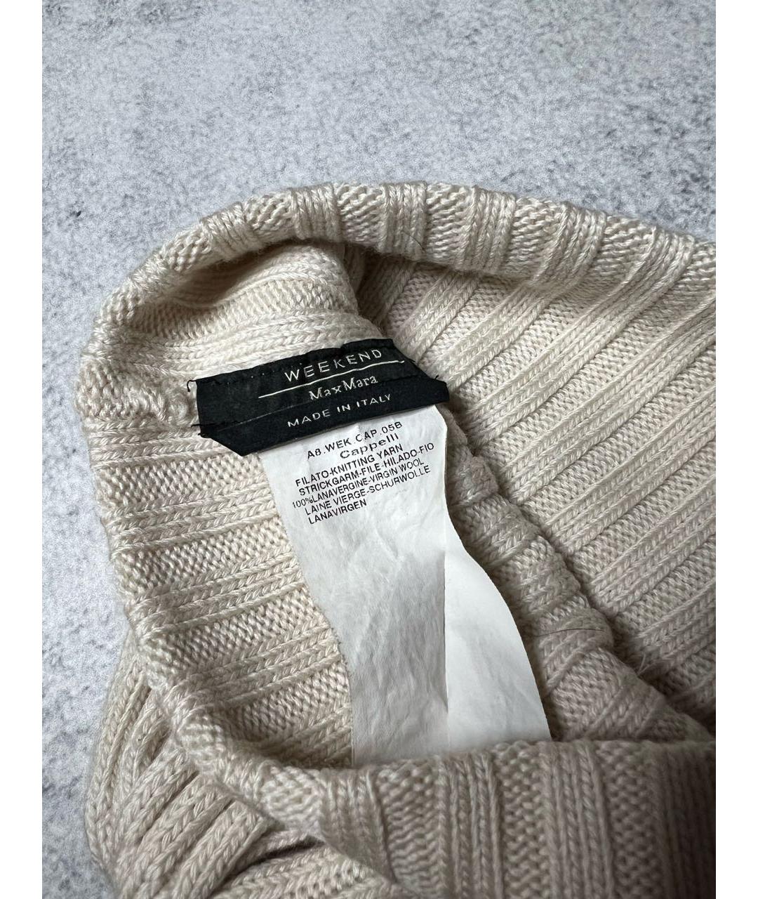 WEEKEND MAX MARA Белая шерстяная шапка, фото 3