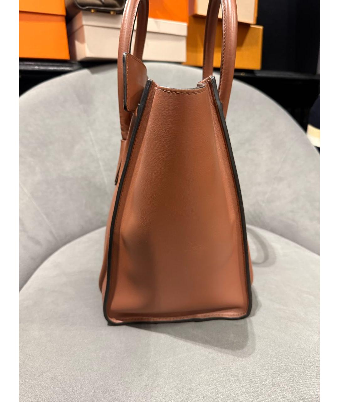 CELINE Коричневая кожаная сумка тоут, фото 5