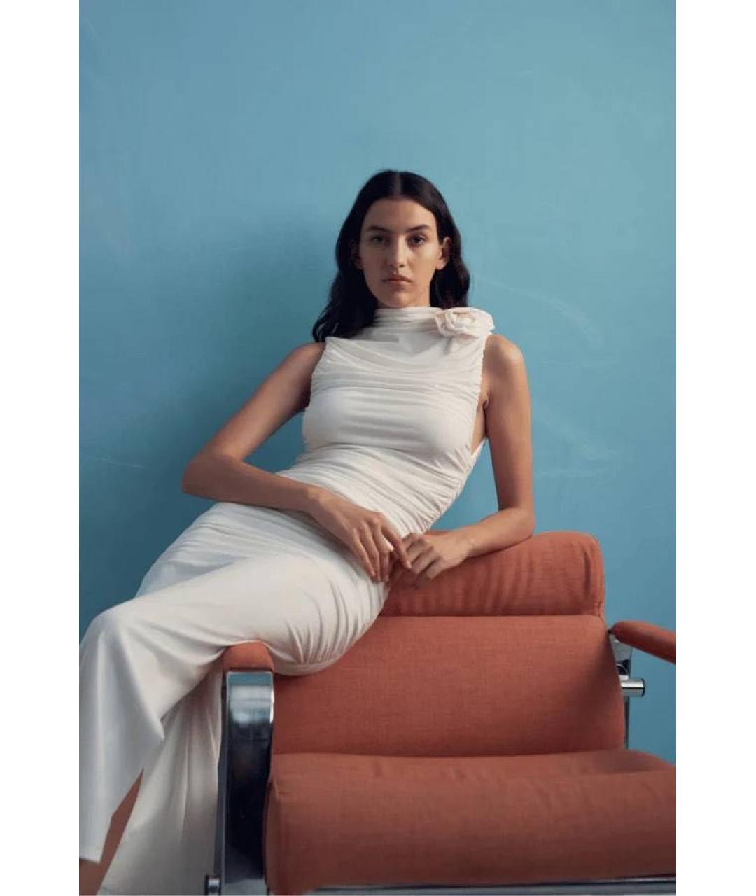 MISHA COLLECTION Белое полиэстеровое вечернее платье, фото 2