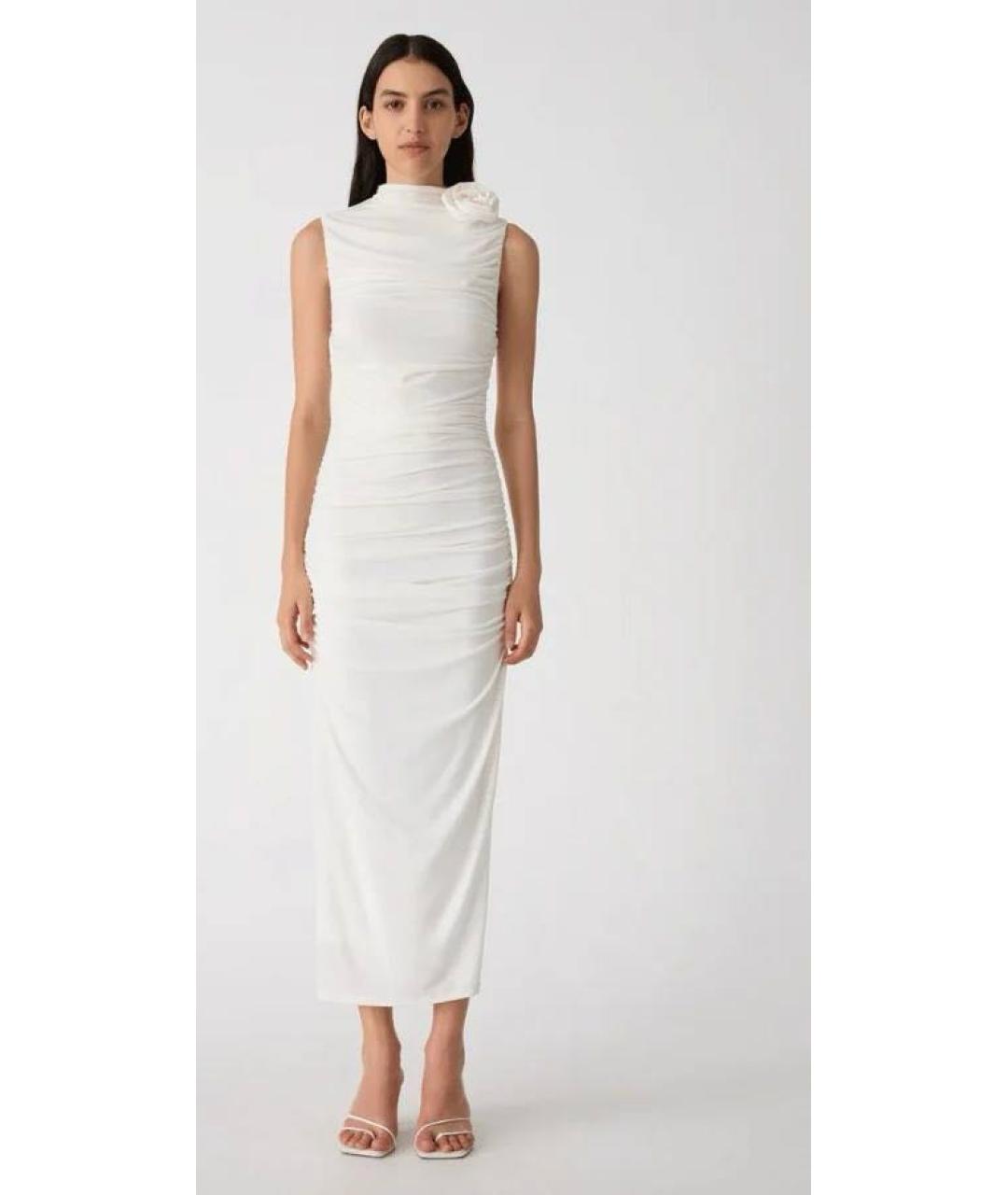 MISHA COLLECTION Белое полиэстеровое вечернее платье, фото 3