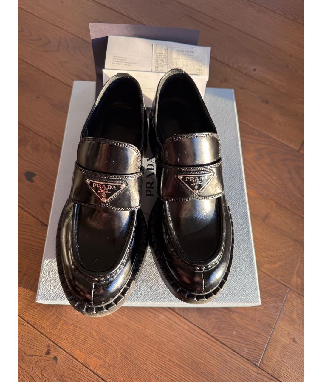 PRADA Черные кожаные лоферы, фото 2