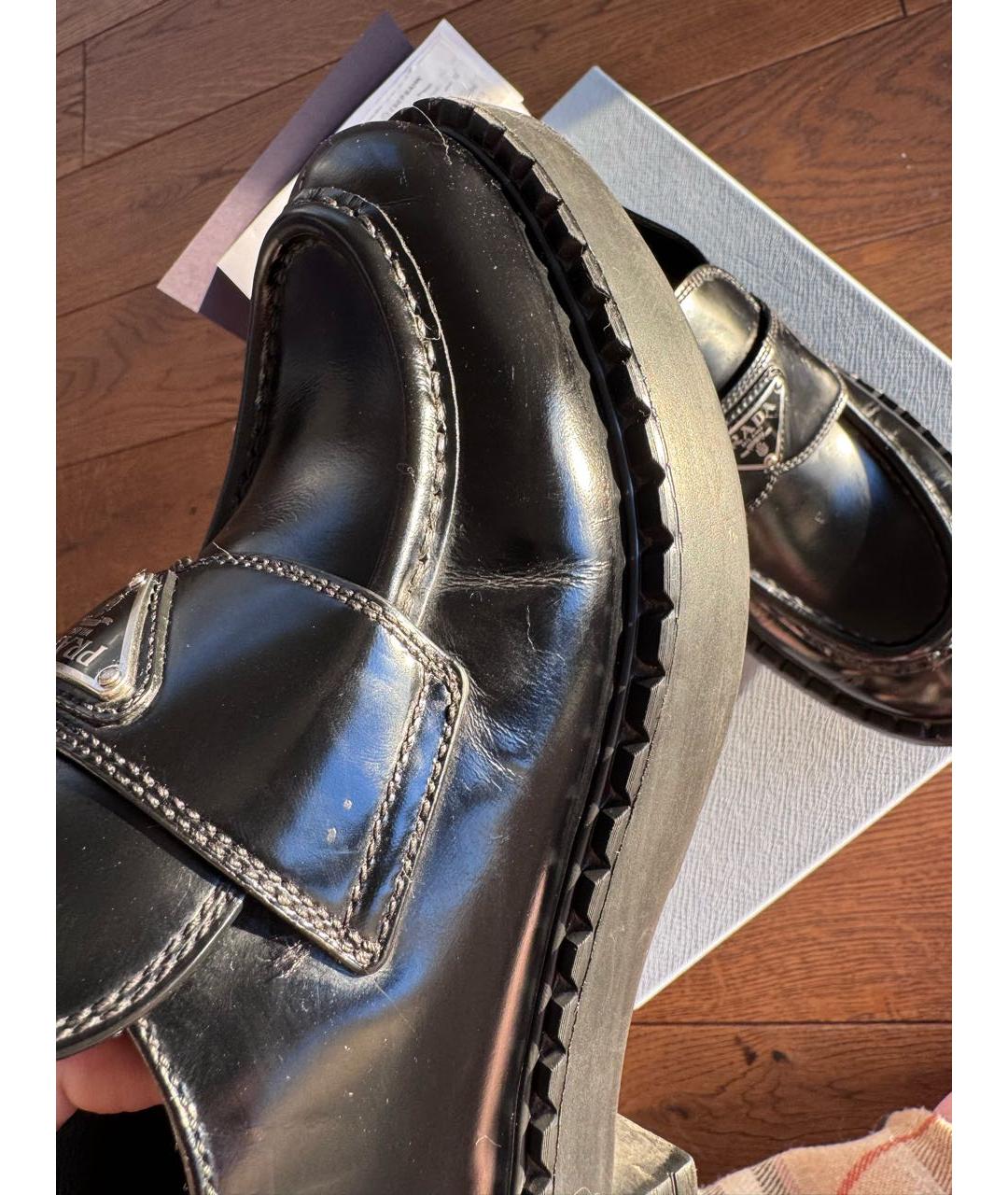 PRADA Черные кожаные лоферы, фото 8