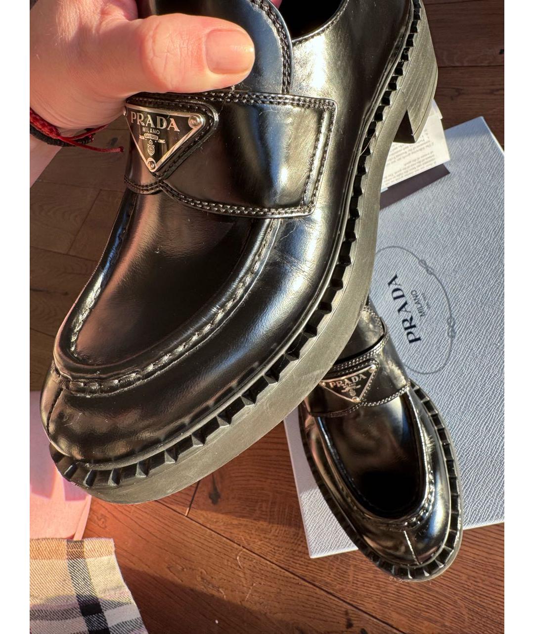 PRADA Черные кожаные лоферы, фото 5