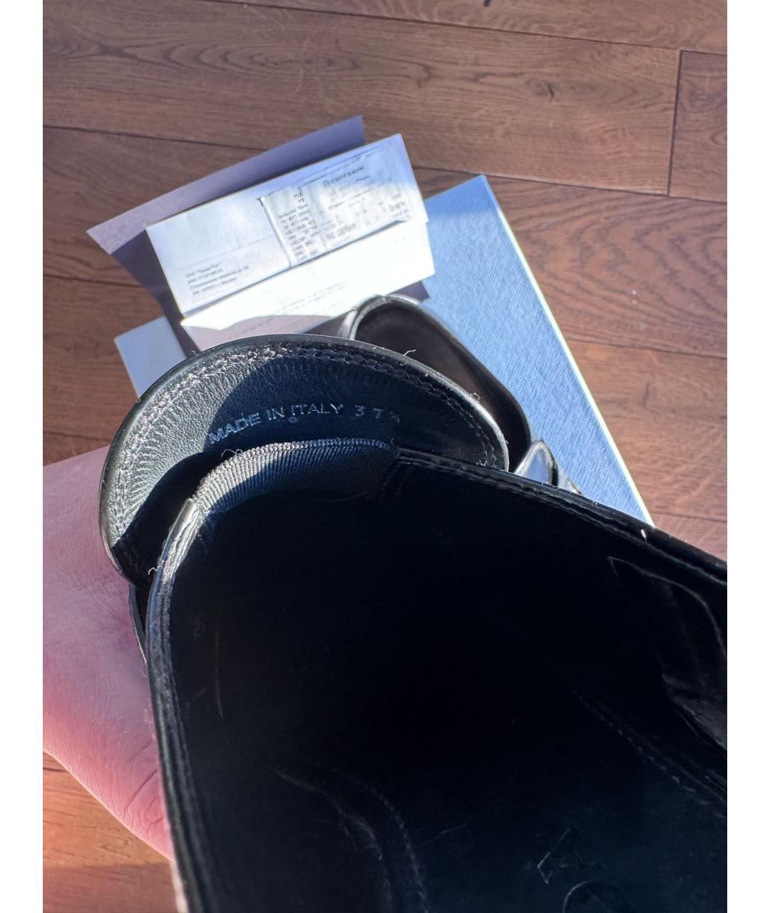 PRADA Черные кожаные лоферы, фото 3