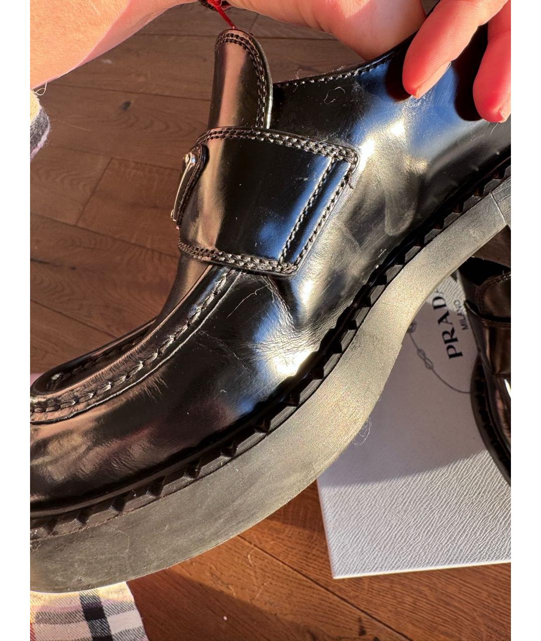 PRADA Черные кожаные лоферы, фото 7