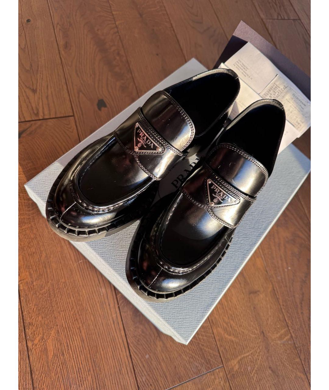 PRADA Черные кожаные лоферы, фото 4