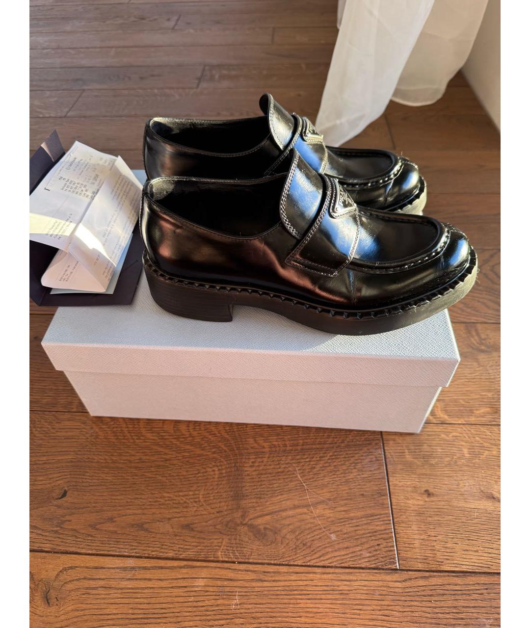 PRADA Черные кожаные лоферы, фото 9