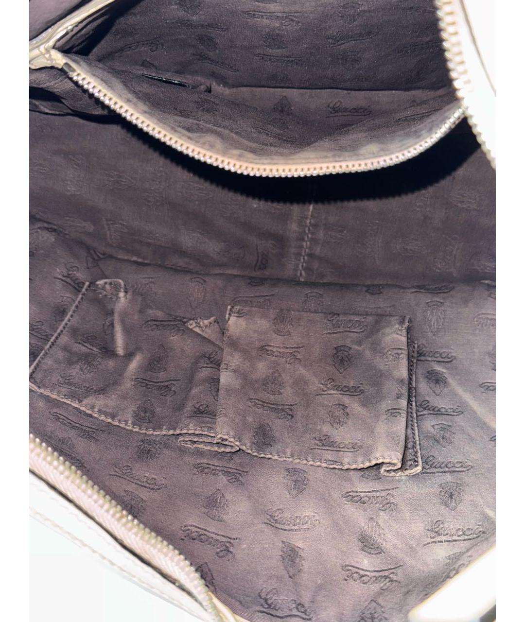 GUCCI Бежевая кожаная сумка через плечо, фото 6