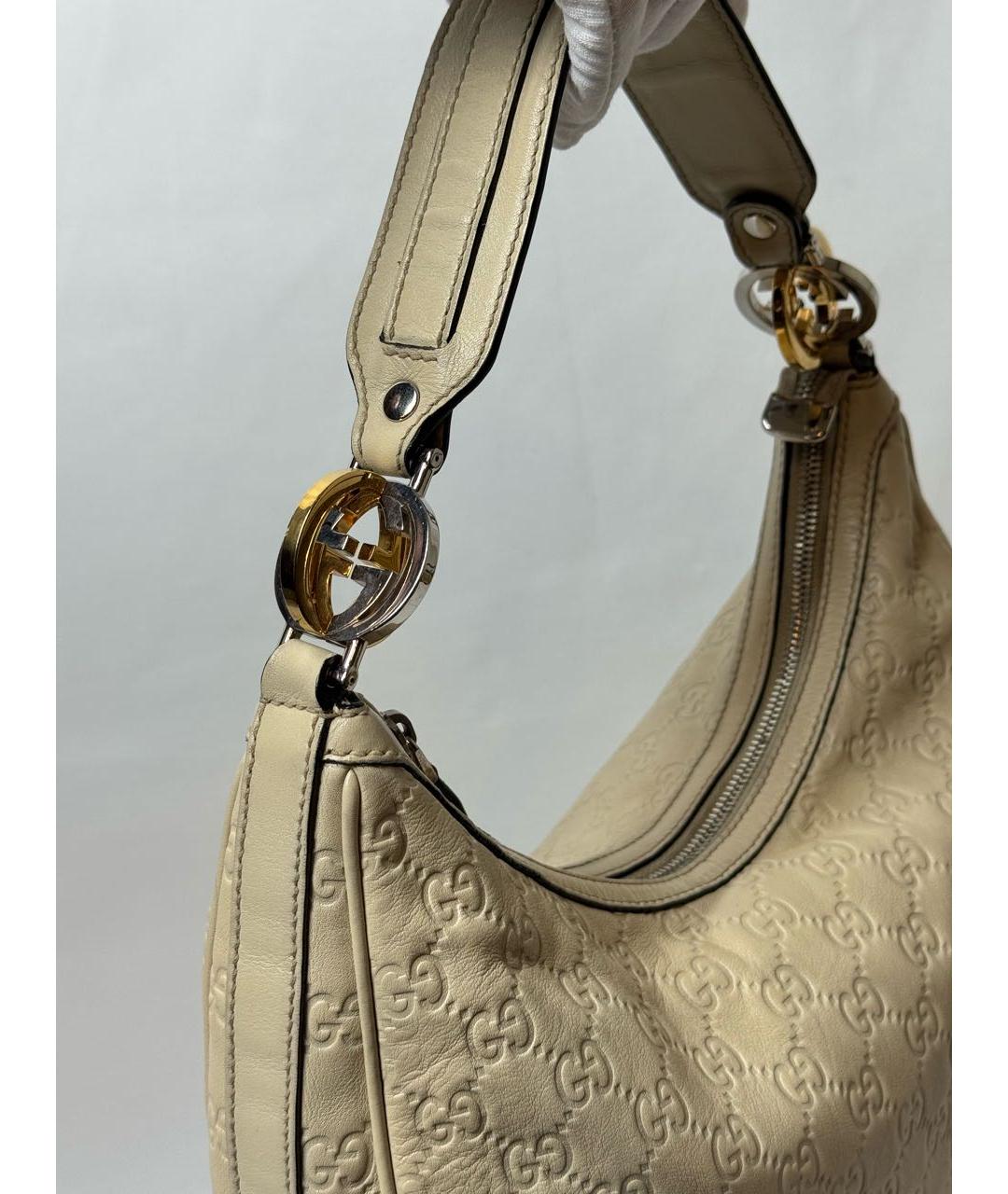 GUCCI Бежевая кожаная сумка через плечо, фото 3
