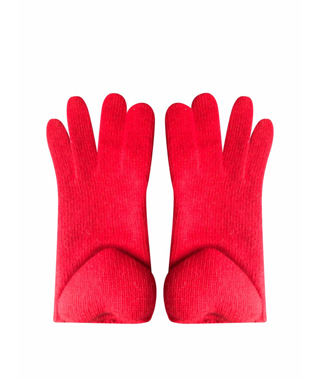 MOSCHINO Красные шерстяные перчатки, фото 1