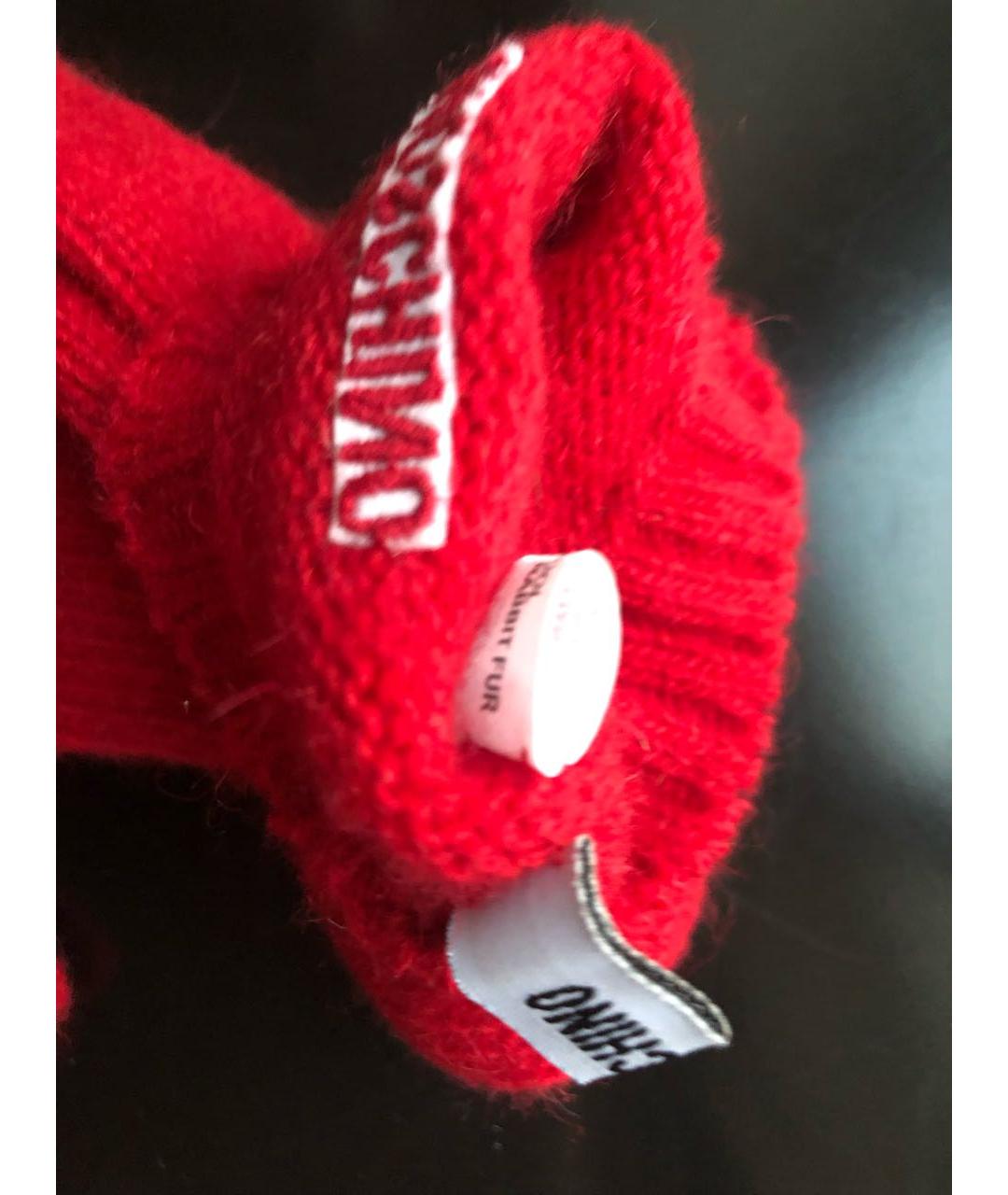 MOSCHINO Красные шерстяные перчатки, фото 5