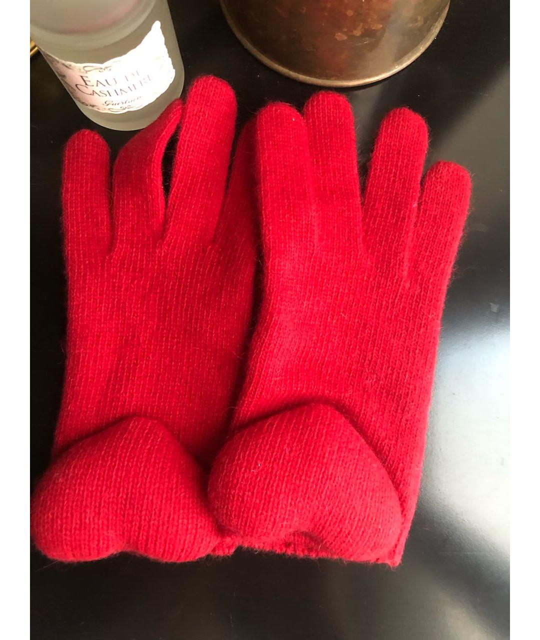 MOSCHINO Красные шерстяные перчатки, фото 6