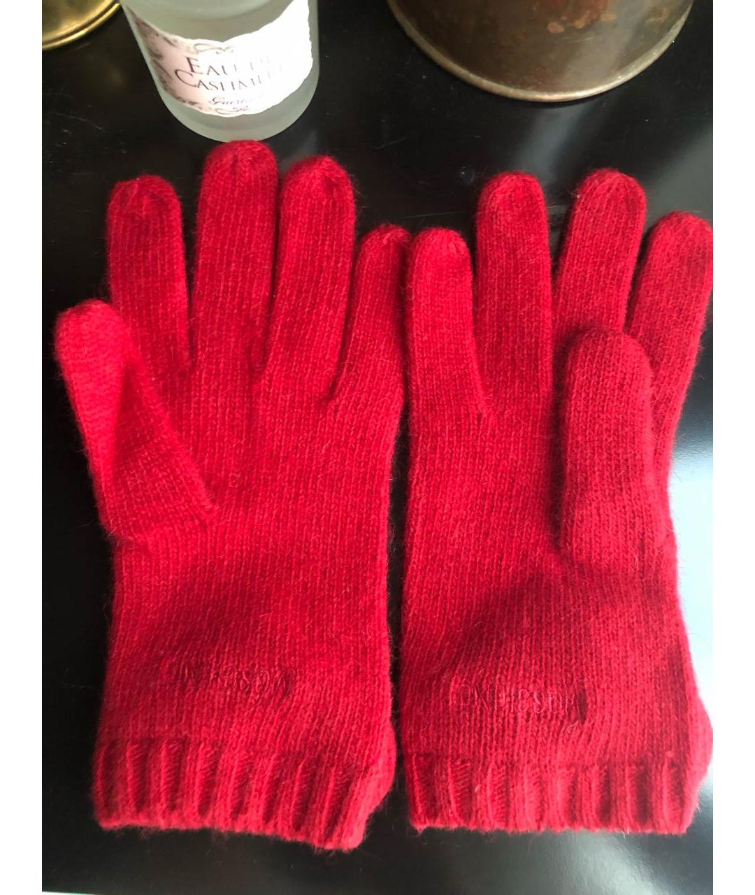 MOSCHINO Красные шерстяные перчатки, фото 2