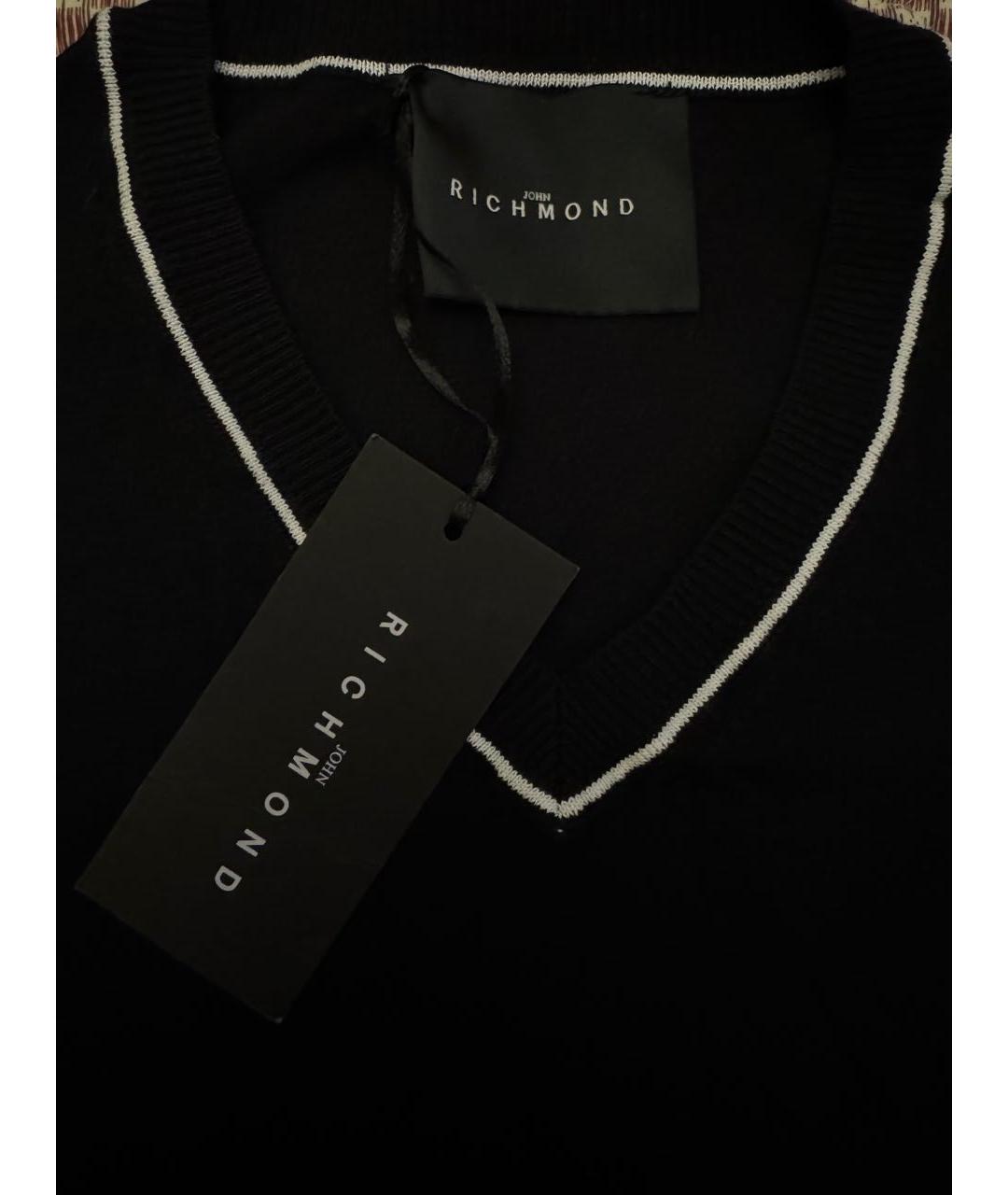 JOHN RICHMOND Черный вискозный джемпер / свитер, фото 3
