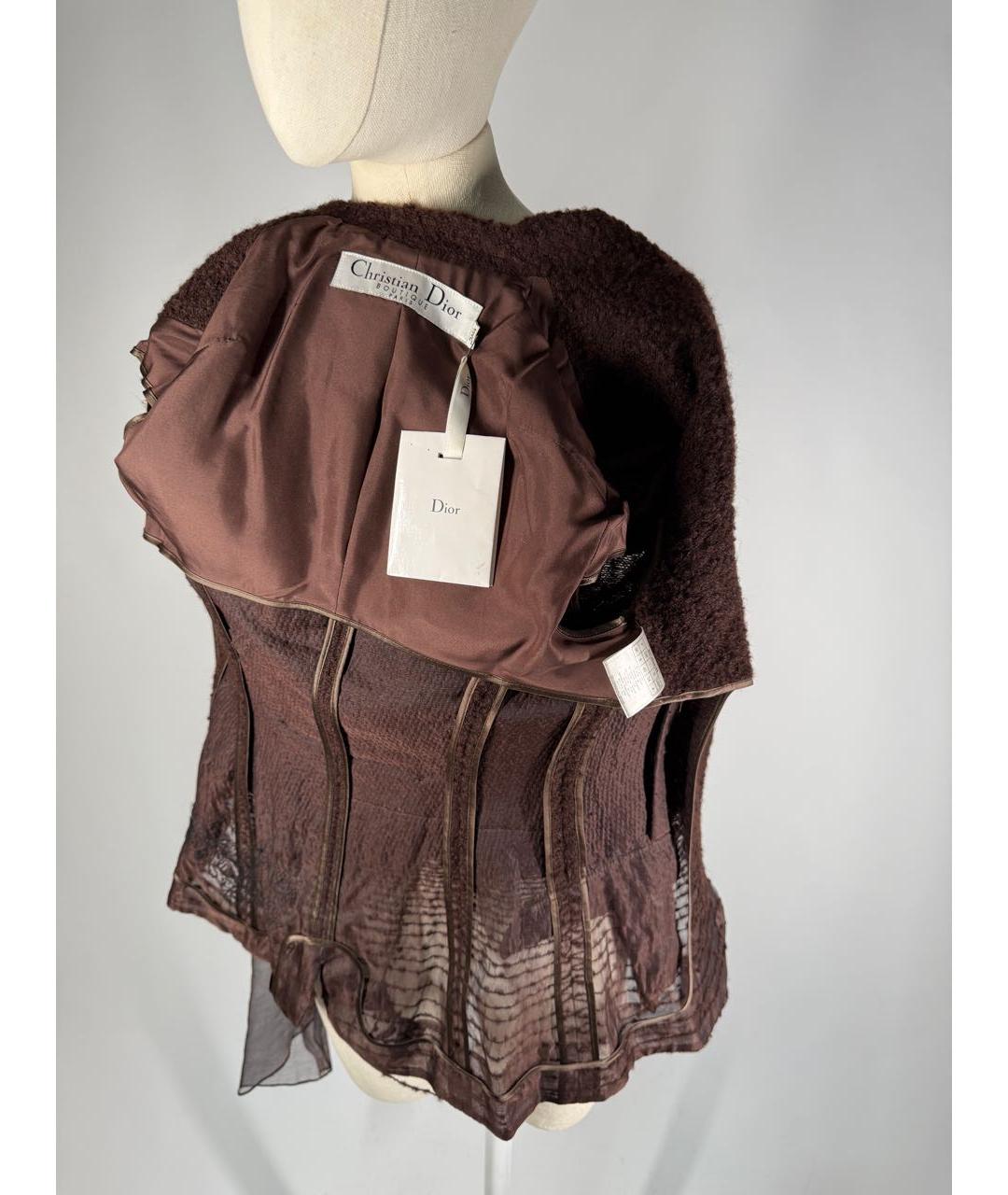 CHRISTIAN DIOR Коричневый шерстяной жакет/пиджак, фото 7