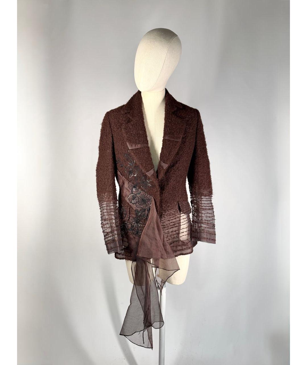 CHRISTIAN DIOR Коричневый шерстяной жакет/пиджак, фото 9