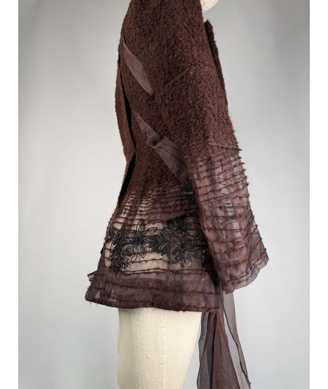 CHRISTIAN DIOR Коричневый шерстяной жакет/пиджак, фото 5