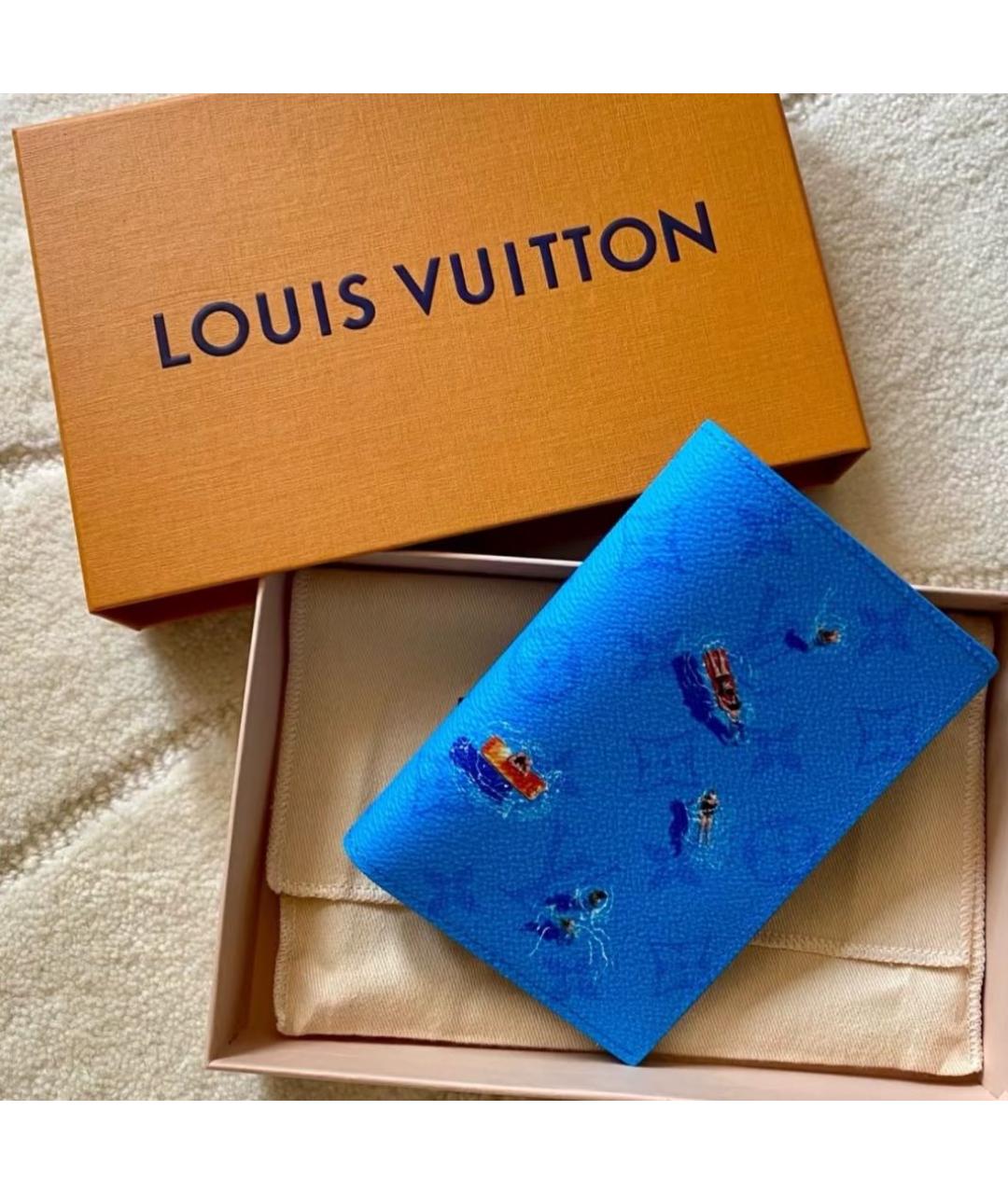 LOUIS VUITTON Темно-синий кожаный кардхолдер, фото 2