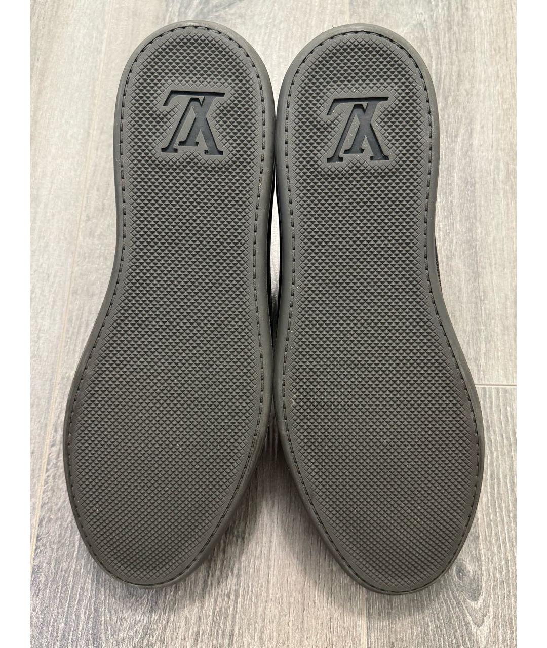 LOUIS VUITTON Черные кожаные низкие кроссовки / кеды, фото 8