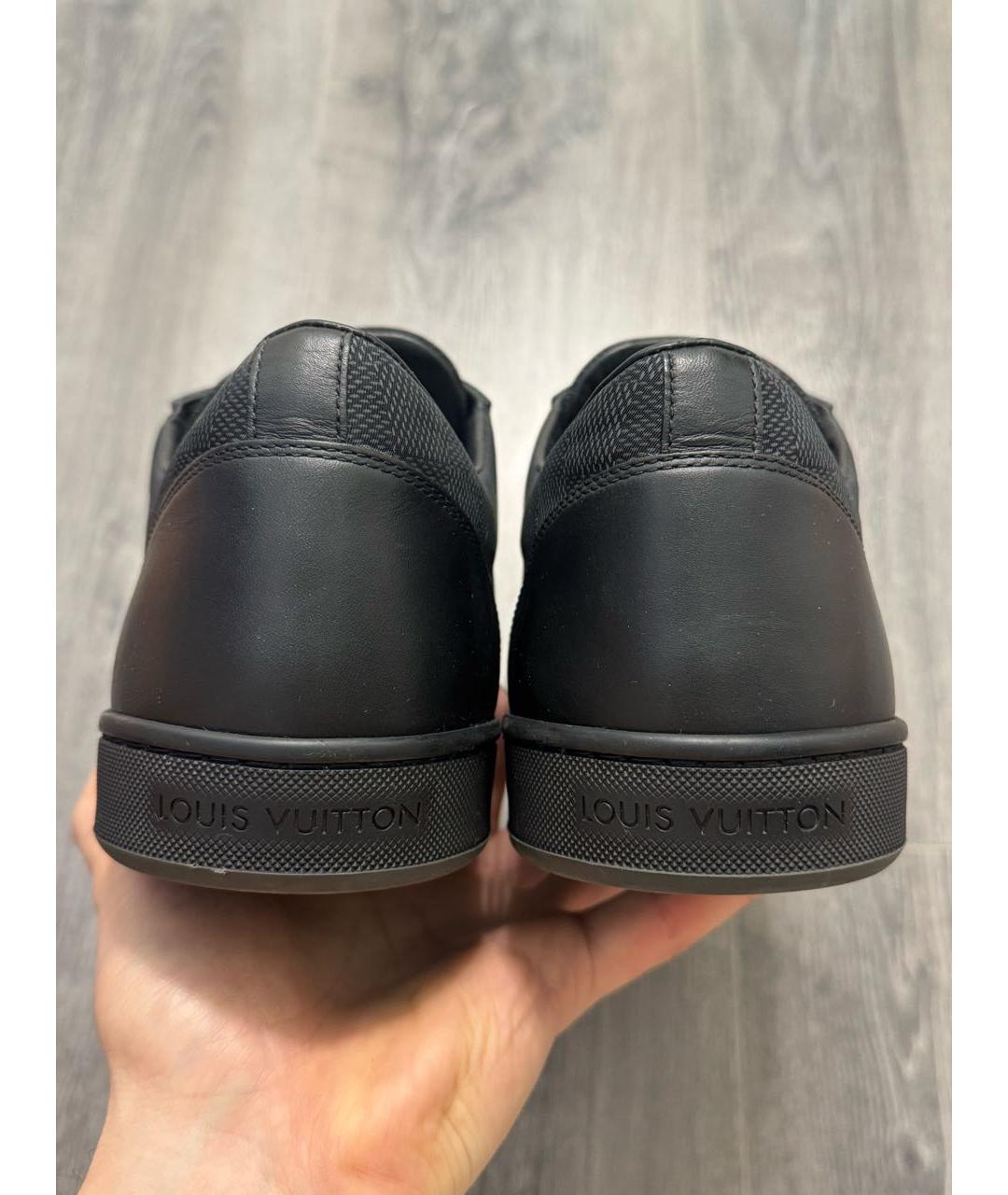 LOUIS VUITTON Черные кожаные низкие кроссовки / кеды, фото 5
