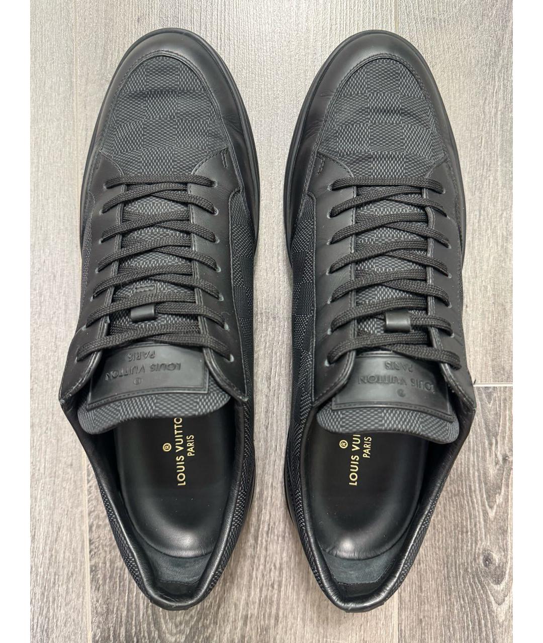 LOUIS VUITTON Черные кожаные низкие кроссовки / кеды, фото 4