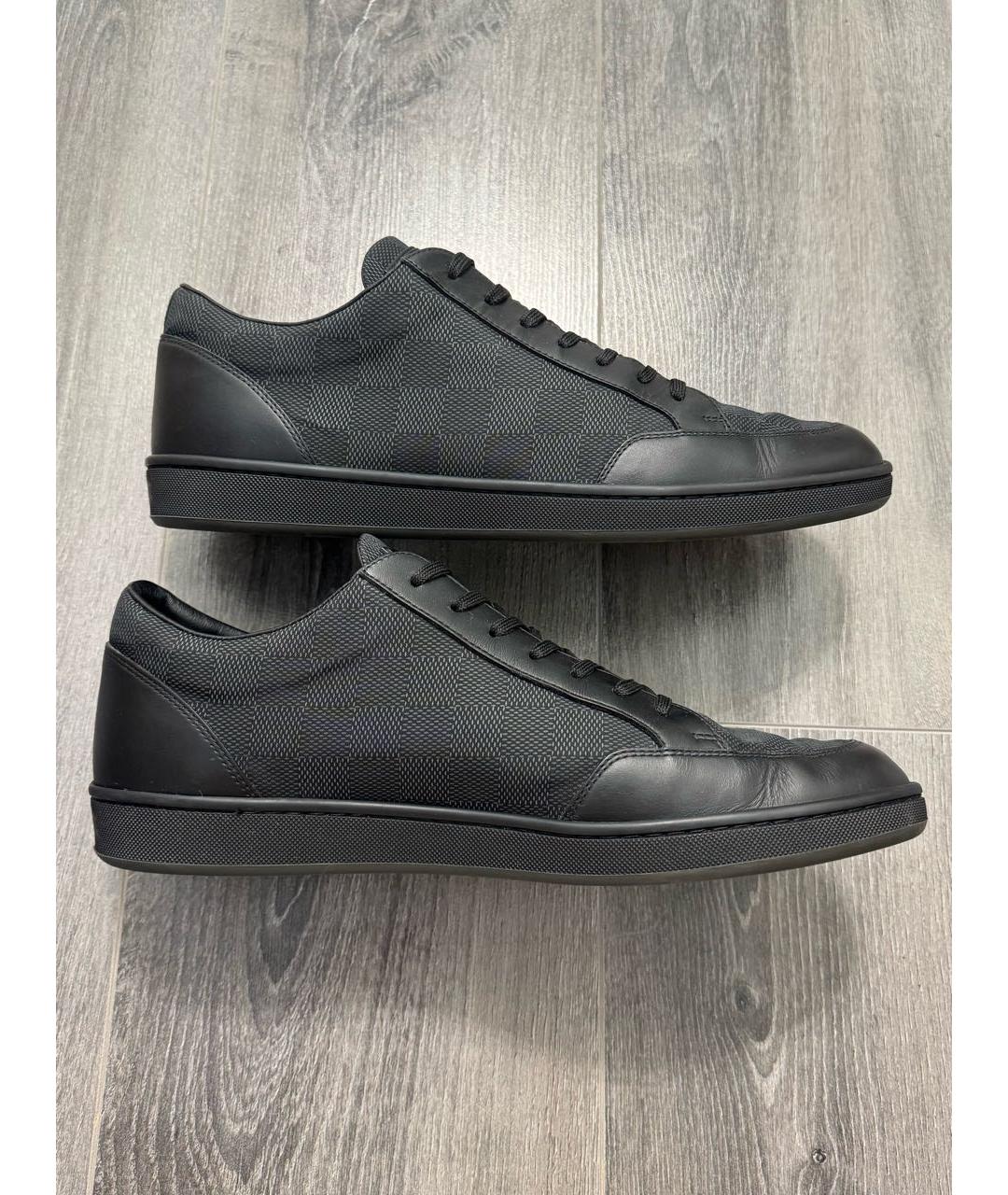 LOUIS VUITTON Черные кожаные низкие кроссовки / кеды, фото 6