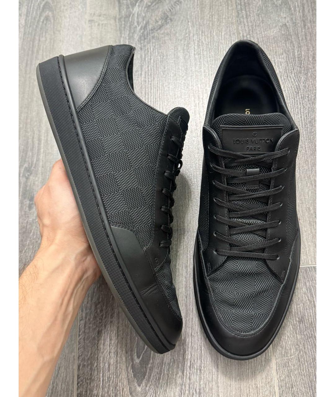 LOUIS VUITTON Черные кожаные низкие кроссовки / кеды, фото 7
